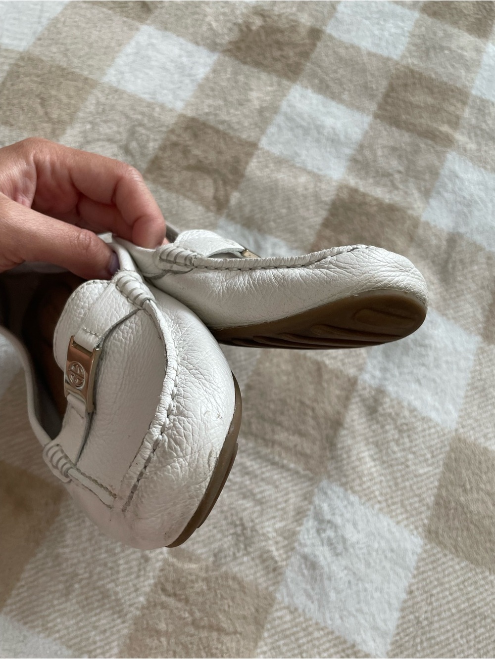 Giani Bernini Women’s 8.5 White Leather Bit-Accent Driving Loafers - Picture 4 of 9